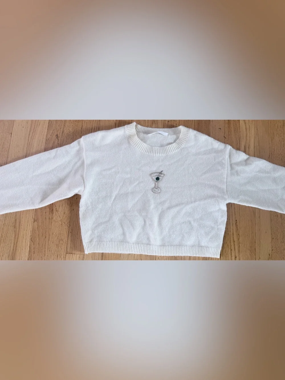 Altar'd State White Crewneck Sweater NWOT size XS
